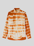 Camicia Oversize da Donna Manica Raglan Tie Dye Arancione 
