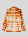 Camicia Oversize da Donna Manica Raglan Tie Dye Arancione 
