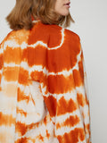 Camicia Oversize da Donna Manica Raglan Tie Dye Arancione 