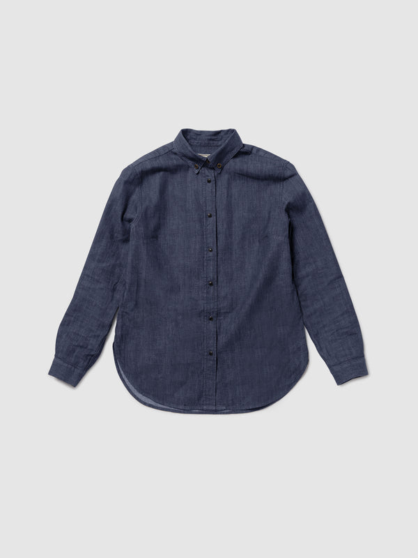 CAMICIA BOTTON DOWN DENIM BLU RINSE