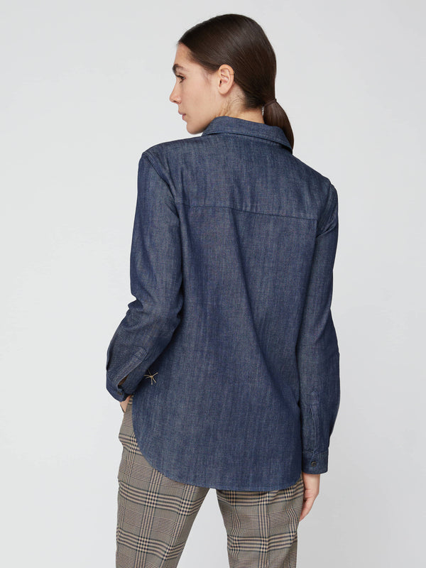 CAMICIA BOTTON DOWN DENIM BLU RINSE