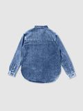 CAMICIA BOTTON DOWN DENIM BLU STONEWASH
