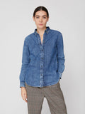 CAMICIA BOTTON DOWN DENIM BLU STONEWASH