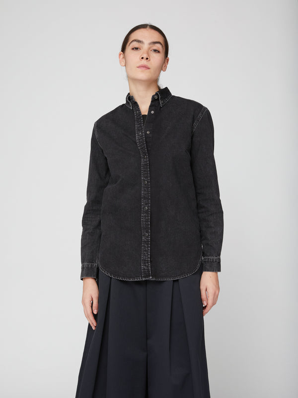 CAMICIA BOTTON DOWN DENIM BLACK
