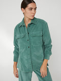 Overshirt da Donna in velluto verde