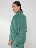 Overshirt da Donna in velluto verde