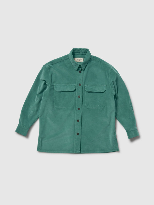 Overshirt da Donna in velluto verde
