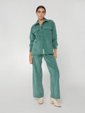 Overshirt da Donna in velluto verde