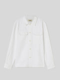  Overshirt da Uomo Tasche sul Petto Bianca