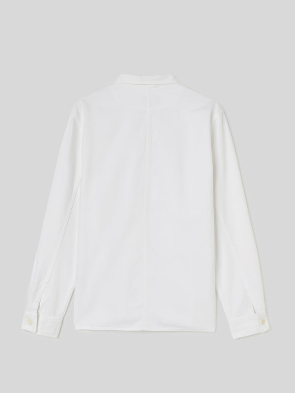  Overshirt da Uomo Tasche sul Petto Bianca