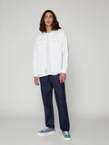 Overshirt da Uomo Tasche sul Petto Bianca