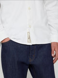  Overshirt da Uomo Tasche sul Petto Bianca