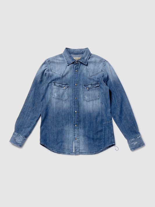Camicia da Uomo Texana Denim Blu