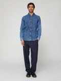 CAMICIA BOTTON DOWN BLU STONEWASH