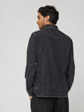 CAMICIA CON TASCHE APPLICATE DENIM NERO