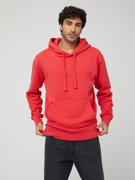 Felpa con Cappuccio da Uomo rossa