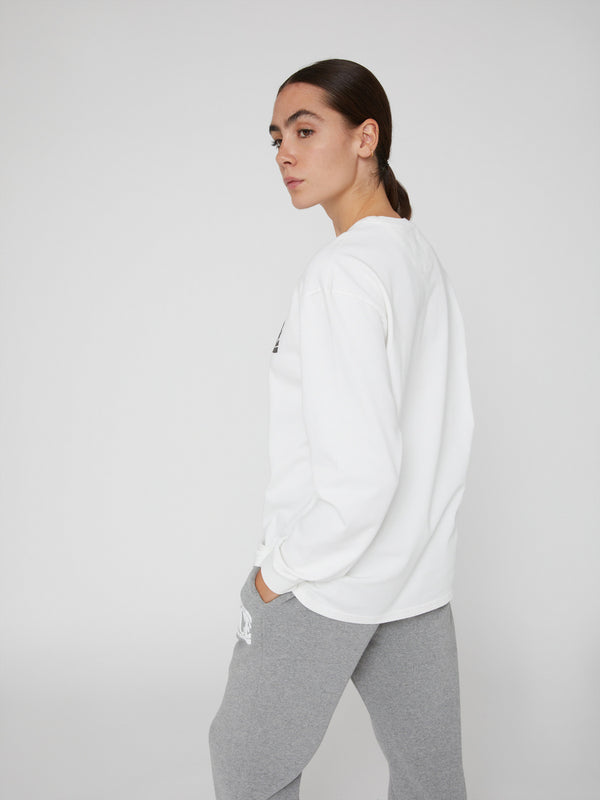 Maglietta Manica Lunga Oversize Unisex bianca